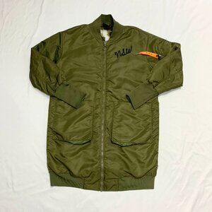 Nike Sportswear NSW Parka Womens Green Insulated Bomber Jacket Size S 932049-395